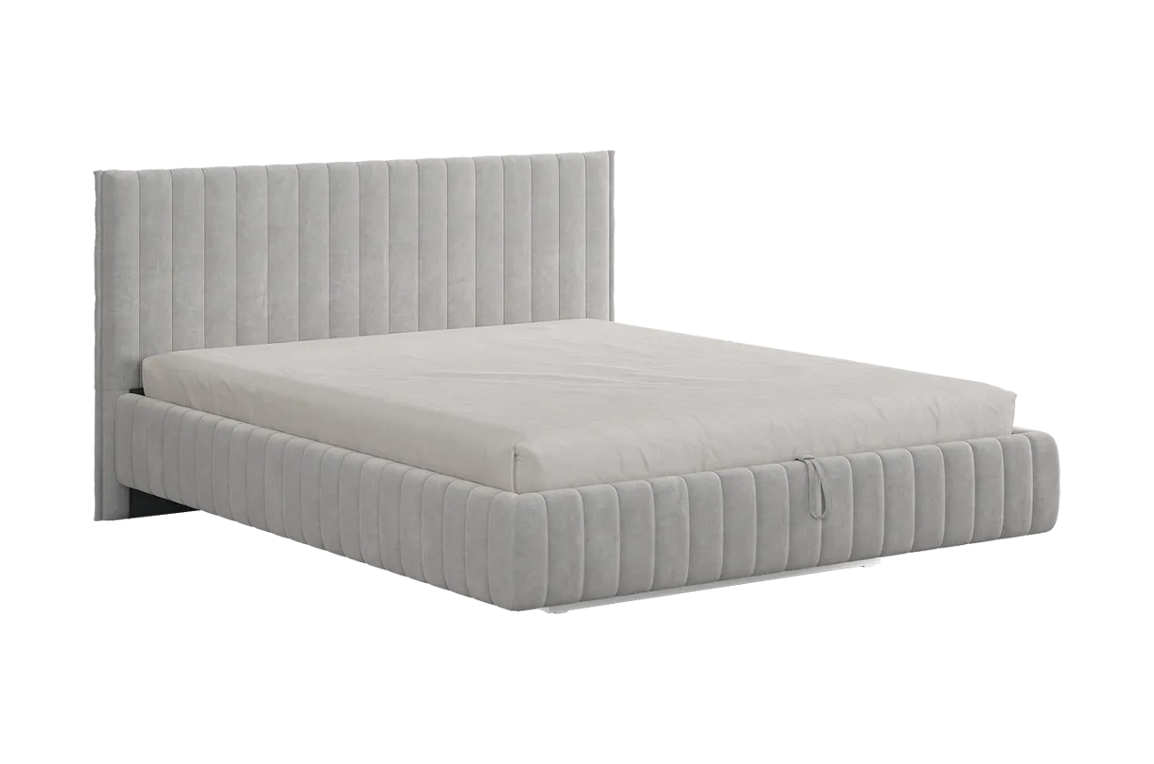 Кровать с подъемным механизмом Твикс 160х200 см галька (велюр) в Междуреченском - mezhdurechenskij.mebel-tymen.ru | фото