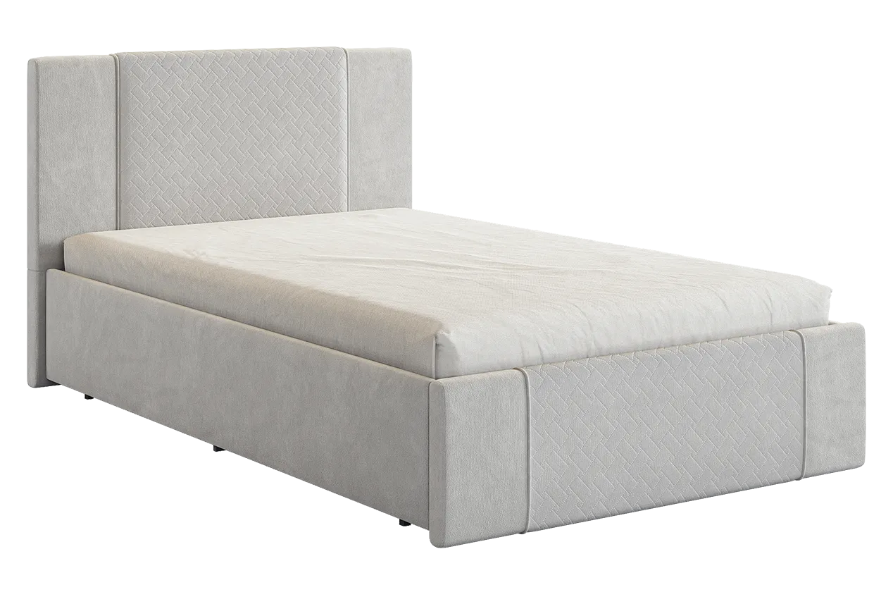 Кровать с основанием Хлоя 120х200 см галька (велюр) в Междуреченском - mezhdurechenskij.mebel-tymen.ru | фото