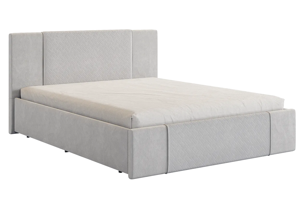 Кровать с основанием Хлоя 160х200 см галька (велюр) в Междуреченском - mezhdurechenskij.mebel-tymen.ru | фото