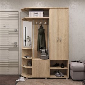 Прихожая Домино дуб сонома в Междуреченском - mezhdurechenskij.mebel-tymen.ru | фото