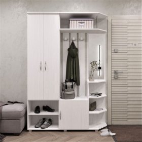 Прихожая Домино рамух белый в Междуреченском - mezhdurechenskij.mebel-tymen.ru | фото