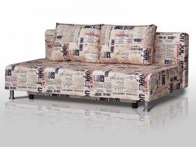Диван Комфорт Лайт без подлокотников 2 подушки принт Газета в Междуреченском - mezhdurechenskij.mebel-tymen.ru | фото