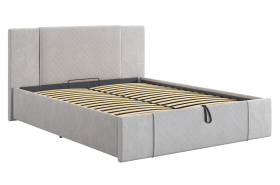 Кровать с подъемным механизмом Хлоя 160х200 см галька (велюр) в Междуреченском - mezhdurechenskij.mebel-tymen.ru | фото