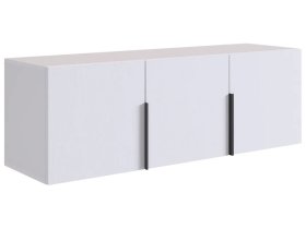 Антресоль трехдверная L1200 Баско белое дерево в Междуреченском - mezhdurechenskij.mebel-tymen.ru | фото