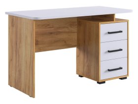 Стол компьютерный 1200 Лайт-2 дуб крафт золотой/белый в Междуреченском - mezhdurechenskij.mebel-tymen.ru | фото