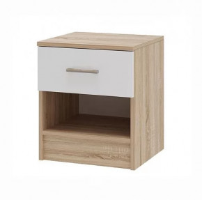 БЕАТРИС Тумба прикроватная (ш400*г378*в478мм), дуб сонома/белый глянец НК в Междуреченском - mezhdurechenskij.mebel-tymen.ru | фото