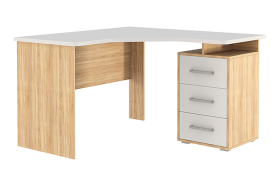 Стол компьютерный 1200 угловой Лайт-2 дуб сонома/белый в Междуреченском - mezhdurechenskij.mebel-tymen.ru | фото