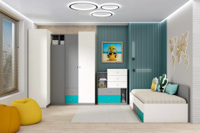 Детская Клео ОК-3, графит, миндаль, океан Диал в Междуреченском - mezhdurechenskij.mebel-tymen.ru | фото