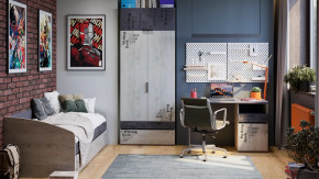 Детская «Оксфорд-2» Матера, Дуб крафт белый с рисунком в Междуреченском - mezhdurechenskij.mebel-tymen.ru | фото