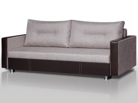 Диван Комфорт с прямыми подлокотниками кемел/кожзам в Междуреченском - mezhdurechenskij.mebel-tymen.ru | фото