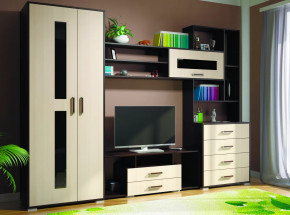 Гостиная Европа-1 Венге / Дуб молочный в Междуреченском - mezhdurechenskij.mebel-tymen.ru | фото