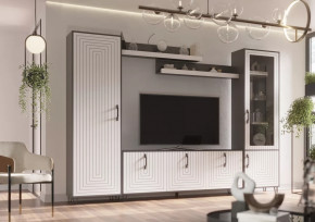 Гостиная Квадро №СВ-1 Серый графит/Софт вайт в Междуреченском - mezhdurechenskij.mebel-tymen.ru | фото