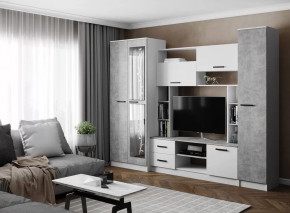 Гостиная СОЛО (ш2700*г500*в2100мм), ЛДСП Белый / ЛДСП Ателье светлое в Междуреченском - mezhdurechenskij.mebel-tymen.ru | фото