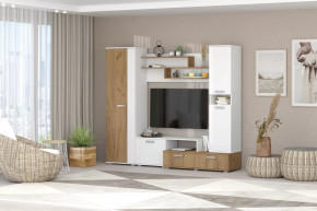 Гостинная Юна Белый Текстурный/Дуб Крафт Золотой в Междуреченском - mezhdurechenskij.mebel-tymen.ru | фото