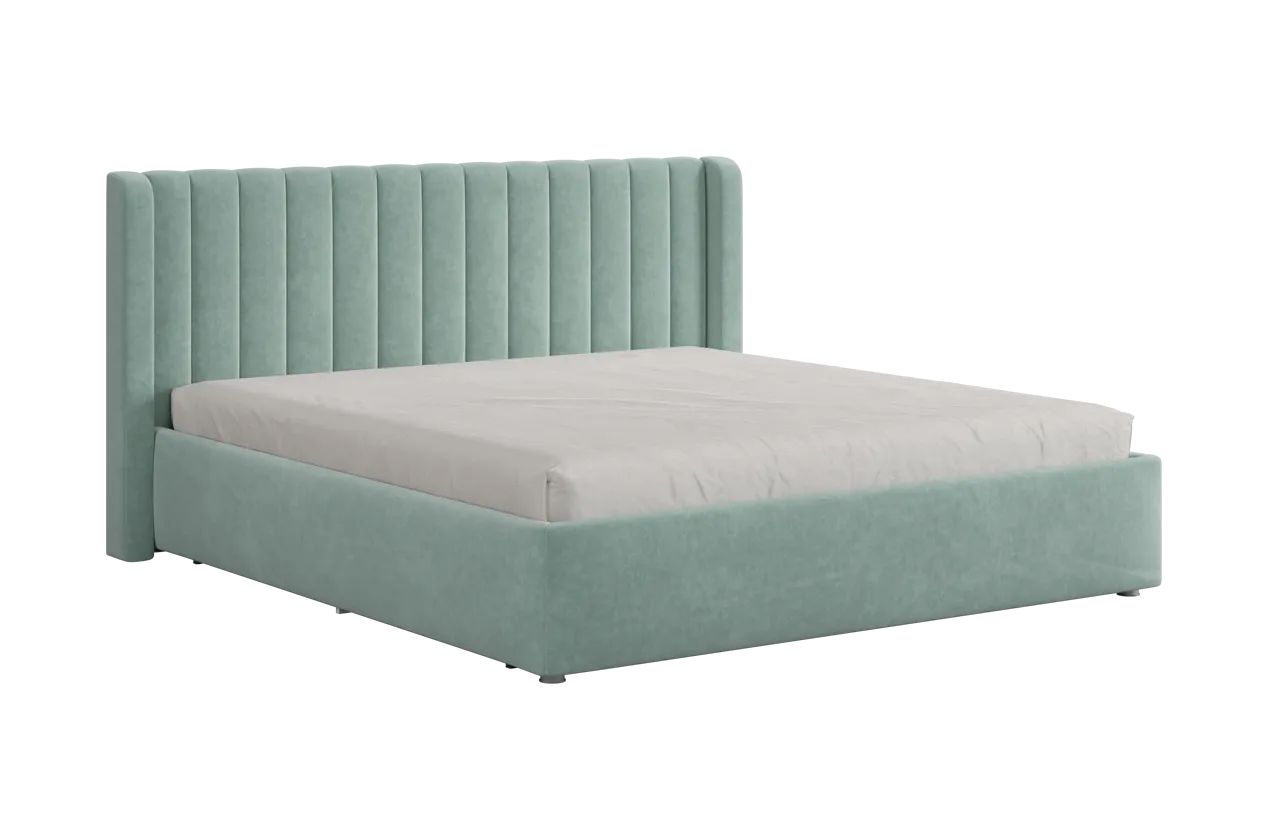Кровать (каркас) Ева 180х200 см мята (велюр) в Междуреченском - mezhdurechenskij.mebel-tymen.ru | фото