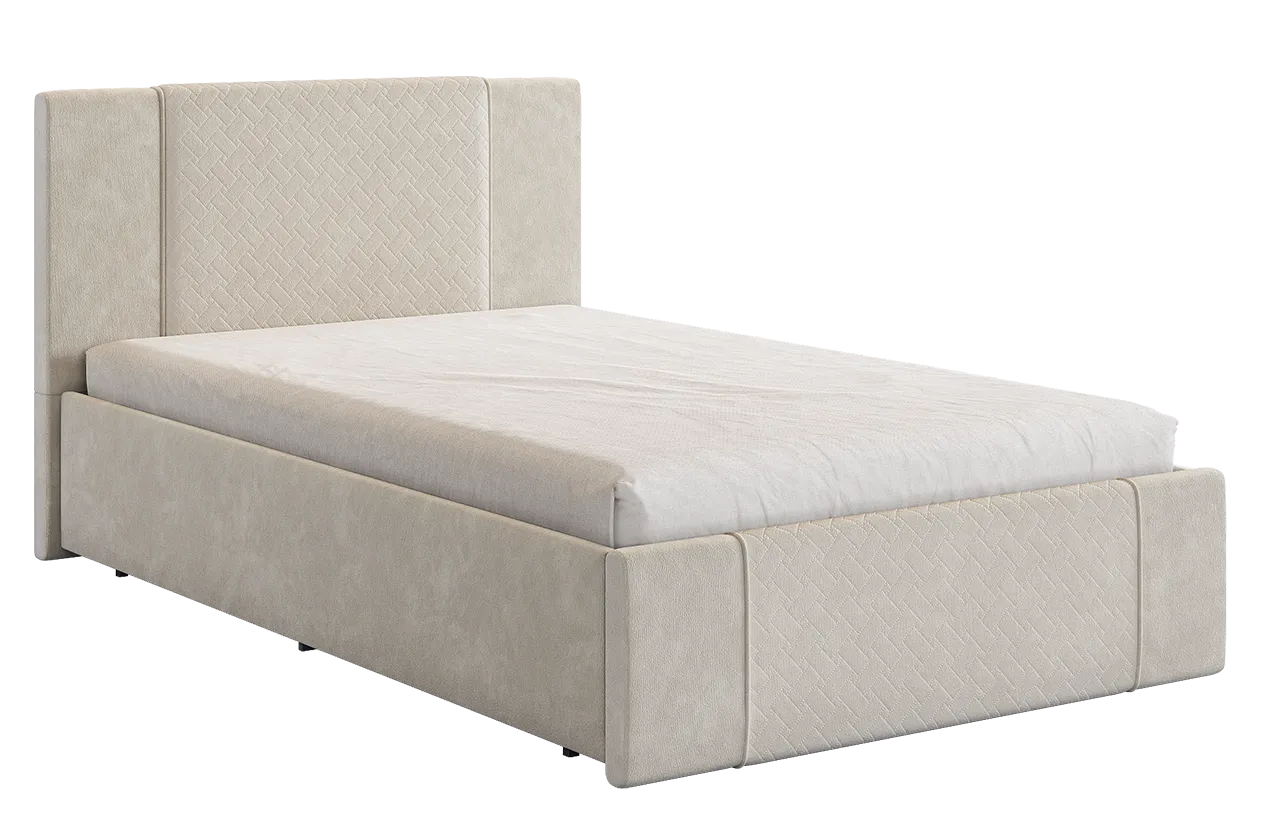 Кровать с основанием Хлоя 120х200 см крем (велюр) в Междуреченском - mezhdurechenskij.mebel-tymen.ru | фото