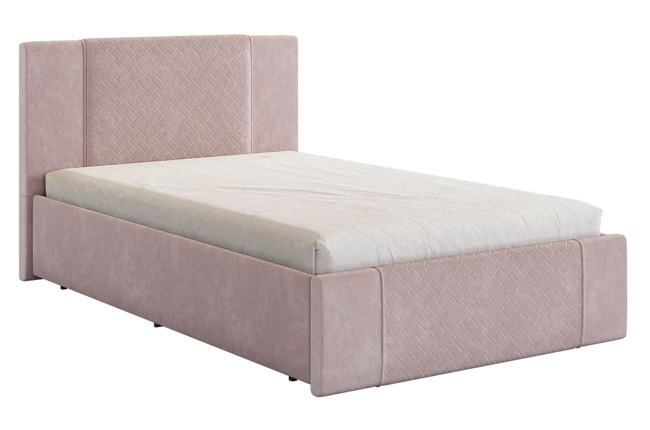 Кровать с основанием Хлоя 120х200 см нежно-розовый (велюр) в Междуреченском - mezhdurechenskij.mebel-tymen.ru | фото