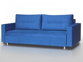 Диван Комфорт с прямыми подлокотниками синий в Междуреченском - mezhdurechenskij.mebel-tymen.ru | фото