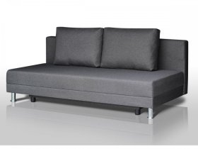 Диван Комфорт Лайт без подлокотников 2 подушки графит в Междуреченском - mezhdurechenskij.mebel-tymen.ru | фото