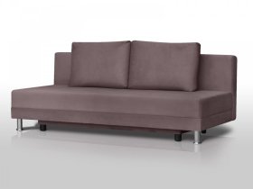 Диван Комфорт Лайт без подлокотников 2 подушки коричневый в Междуреченском - mezhdurechenskij.mebel-tymen.ru | фото