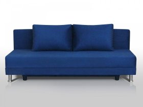 Диван Комфорт Лайт без подлокотников 2 подушки синий в Междуреченском - mezhdurechenskij.mebel-tymen.ru | фото