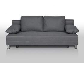 Диван Комфорт без подлокотников 4 подушки графит в Междуреченском - mezhdurechenskij.mebel-tymen.ru | фото