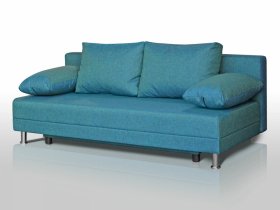 Диван Комфорт без подлокотников 4 подушки азур в Междуреченском - mezhdurechenskij.mebel-tymen.ru | фото