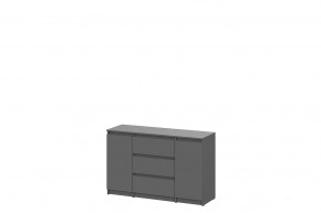 Комод 3 ящика двухстворчатый графит серый Денвер в Междуреченском - mezhdurechenskij.mebel-tymen.ru | фото
