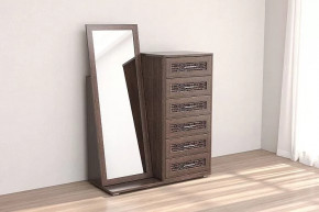 Комод Кэт-4 6 ящиков с зеркалом Венге Диал в Междуреченском - mezhdurechenskij.mebel-tymen.ru | фото