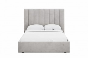 Кровать 1400 Ингрид 312 Велюр Ультра Смог в Междуреченском - mezhdurechenskij.mebel-tymen.ru | фото