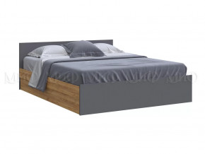 Кровать 1600 Басямиф, графит/дуб крафт в Междуреченском - mezhdurechenskij.mebel-tymen.ru | фото