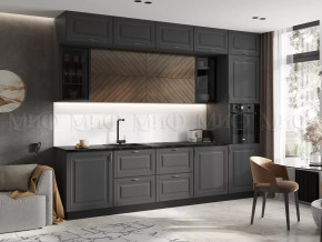 Кухня Престиж 3,0м Компоновка №2 (Графит/Графит софт/Прайм орех) в Междуреченском - mezhdurechenskij.mebel-tymen.ru | фото