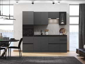 Кухня Техно-6 2,4м (Графит/Графит софт) в Междуреченском - mezhdurechenskij.mebel-tymen.ru | фото