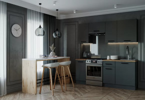 Кухонный гарнитур Антрацит-2000 столешница 26 мм в Междуреченском - mezhdurechenskij.mebel-tymen.ru | фото