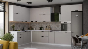 Кухонный гарнитур «Гренада» №18 Белый, Холст мокко в Междуреченском - mezhdurechenskij.mebel-tymen.ru | фото