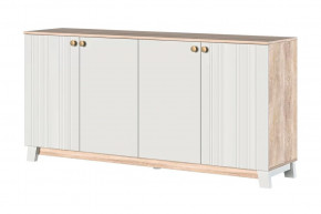 Ланзетти Тумба 4 двери Дуб Торонто/Жемчуг в Междуреченском - mezhdurechenskij.mebel-tymen.ru | фото