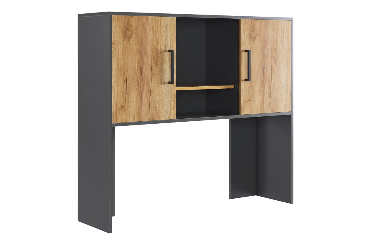 Надстройка стола компьютерного 1200 Лайт-2 графит/дуб крафт золотой в Междуреченском - mezhdurechenskij.mebel-tymen.ru | фото