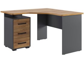 Стол компьютерный 1200 угловой Лайт-2 графит/дуб крафт золотой в Междуреченском - mezhdurechenskij.mebel-tymen.ru | фото