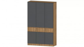 Ленора Шкаф 3х ств. Дуб вотан/Графит в Междуреченском - mezhdurechenskij.mebel-tymen.ru | фото