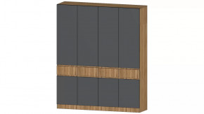 Ленора Шкаф 4х ств. Дуб вотан/Графит в Междуреченском - mezhdurechenskij.mebel-tymen.ru | фото