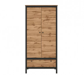 LOFT шкаф SZF2D1S (Дуб вотан/Черный) в Междуреченском - mezhdurechenskij.mebel-tymen.ru | фото