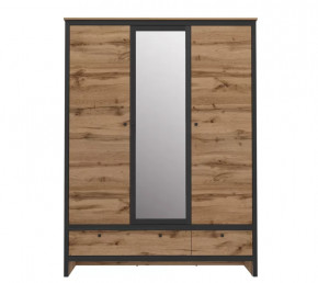 LOFT шкаф SZF3D2S (Дуб вотан/ Черный) в Междуреченском - mezhdurechenskij.mebel-tymen.ru | фото