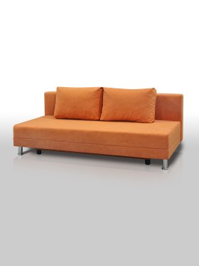 Диван Комфорт Лайт без подлокотников 2 подушки апельсин в Междуреченском - mezhdurechenskij.mebel-tymen.ru | фото