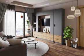 Модульная гостиная Оттавия Антрацит в Междуреченском - mezhdurechenskij.mebel-tymen.ru | фото