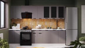 Модульная кухня «Гренада» Белый, Холст Вулкан в Междуреченском - mezhdurechenskij.mebel-tymen.ru | фото