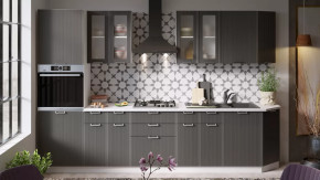 Модульная кухня «Кимберли» Белый, Титан в Междуреченском - mezhdurechenskij.mebel-tymen.ru | фото