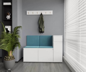 Модульная прихожая Stark 3 Белый матовый/Велюр бирюзовый НК-мебель в Междуреченском - mezhdurechenskij.mebel-tymen.ru | фото