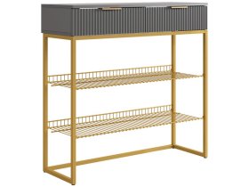 Обувница Классная 1 графит/графит матовый/золото в Междуреченском - mezhdurechenskij.mebel-tymen.ru | фото