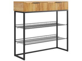 Обувница Классная 1 дуб крафт золотой/акация светлая/черный муар в Междуреченском - mezhdurechenskij.mebel-tymen.ru | фото