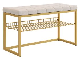 Обувница Классная 2 золото/крем (велюр) в Междуреченском - mezhdurechenskij.mebel-tymen.ru | фото